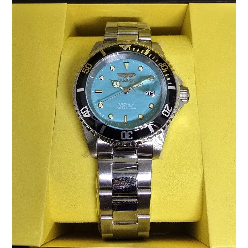 Invicta Pro Diver Aurenova Men's Watch 40mm Teal Dial Steel 50852 Brand New